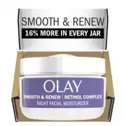 Olay Smooth & Renew Retinol Face Moisturizer, 2 oz Fragrance Free Night Cream C