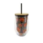 Halloween Ghost Double Wall Insulated Tumbler With Bamboo Lid and Plastic Straw