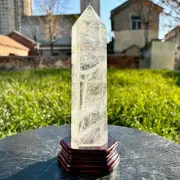 2.2LB Natural Pure Clear Quartz Crystal Point Tower Obelisk Wand Reiki Stone He