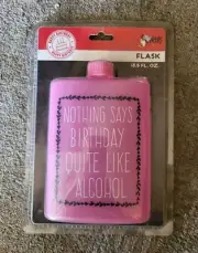 Pink Birthday Flask Alcohol
