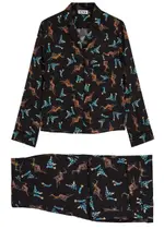 Rixo Austin Printed Pyjama set - Black 10 (UK 10 / S)