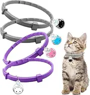 4 Pack Cats Calming Collar, Cat Anxiety Relief with Pheromones, Waterproof Calm Collar Size Up to 15 Inches (4 Pieces Cats Collar+4 Pendants)