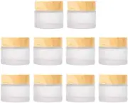 10 Pcs 5 Grams/5 ML Empty Frosted Glass Cream Jars Bottle Vials With