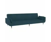 vidaXL 2-Seater Sofa Bed with Two Pillows Blue Velvet