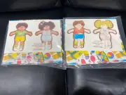 Vintage 1984 Cabbage Patch Kids Paper Playmates Doll Gift Wrap X2 New Rare