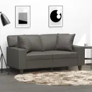 Stylish Grey Faux Leather Throw Pillows Set of 2 40x40 cm Decorative Cushion