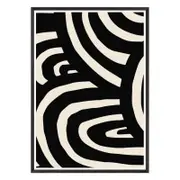 Galrie Stunning Modern Abstract Monochrome Line Art Print for Elegant Interior Home, Black Frame, A1 60 x 84cm (23 x 33inch)