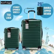 2PCS Luggage Suitcase Trolley Set TSA Hard Case Travel Storage Bag Organiser