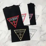 GUESS 短袖 經典 倒三角 大LOGO 短T 黑色 白色 粉色 韓國貨 情侶款