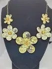 3D Floral Crystal Necklace a unique one of a kind piece with print in the floral