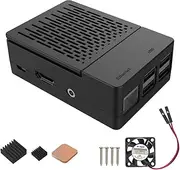 GeeekPi Case for Raspberry Pi 3 Model B+ (B Plus), with Cooling Fan and 3PCS Heatsinks for Raspberry Pi 3/2 Model B (Not Include Raspberry Pi Board) (Black)