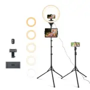 14inch iPad Ring Light with Tripod Stand, 62inch Selfie Tripod Light Ring wit...