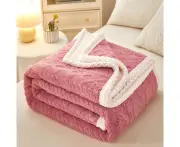 150*200cm Fleece Throw Blanket Soft Fluffy Warm Cozy Plush Fuzzy for Couch Sofa Bed,Rose