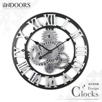 在飛比找森森購物網優惠-【iINDOORS】工業風設計時鐘-銀色齒輪58cm