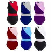 Kids Girls Gymnastic Leotard Hollow Back Ballet Dance Unitard Jumpsuit Dancewear