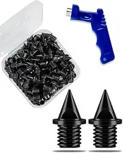 ParaDance Track Spikes for Track Shoes (1/4 Inch), 50 Pcs Steel Replacement Track Spikes for Track and Field/Sprint/Running/Cross Country, with Storage Box and Wrench