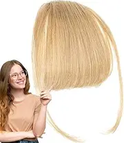 Bang Clip in Hair Extensions, Human Hair Bangs Extensions, Natural Color Fringe Hairpieces, Stylish Neat Bangs Hair Extension for Girls, Women