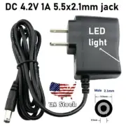 US Plug 4.2V 1000mA 1A 5.5*2.1mm AC DC Power Supply Adapter Wall Charger