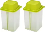 [Home-X] Set of 2 Pickle Storage Containers, Straining Pickle Jar, Filter Insert, Sieve Food Saver Container, 7 ½” L x 4 ¼” W x 4 ¼” H, Set of 2, Green