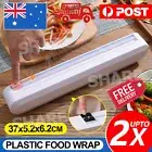 2x Food Wrap Dispenser Plastic Cutter Foil Cling Film Storage Holder Box Kitchen