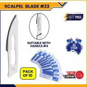 10x Scalpel Surgical Disposable and Sealed Sterile Blade Steel #23 Art & Craft