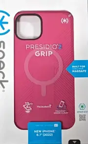Speck Presidio Grip 2 Series Case for MagSafe for iPhone 14 Plus - Pink