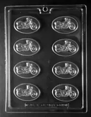 K149 Bite Size Motorcycle Chocolate Candy Soap Mold with Instructions