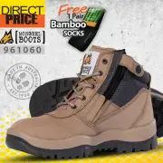Mongrel Work Boots Soft Toe Mens Stone Non Safety Side Zip TPU 961060
