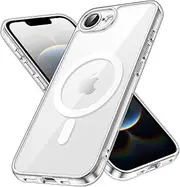 JETech Magnetic Case for iPhone 16e 6.1-Inch 2025 Compatible with MagSafe, Shockproof Phone Bumper Cover, Anti-Scratch Clear Back (Clear)