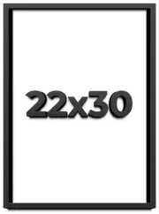 22x30 Shadow Box Frame Black | 1 inches Deep Real Wood Contemporary Shadowbox Di