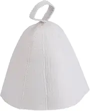 Yosoo Wool Felt Sauna Hat Russian Banya Cap Wool Felt White Sauna Hat for Head 22cm/8.66inch