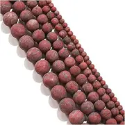 [MURUI] ZP 1strand Natural Stone Dull Polish Matte Sesame Red Brecciated Jaspers Bead Round Loose Spacer Beads for DIY Jewelry Making Y1127 (Color : Sesame Red Bead, Item Diameter : 6mm)