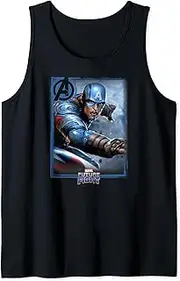 [Marvel] Future Fight Captain America Placer Card Logo Tank Top
