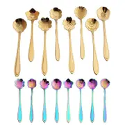 8X Spoon Long Handle Dessert Tea Coffee Mixing Spoon Stainless Steel Teaspoon