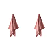 2PK Linen House Velour Stripe Cotton Rosette Soft Quick Dry Hand Towel 40x71cm