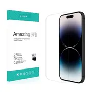 2 PCS For iPhone 14 Pro Tempered Glass Screen Protector Flim Case Friendly 9H Hardness for Apple (2023) - Clear