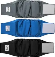 SlowTon Reusable Dog Nappies Male, 3 Pack Washable Diapers Belly Bands for Male Dogs Incontinence and Doggie Puppy Training Highly Absorbent Nappies with Strong and Flexible Fastener