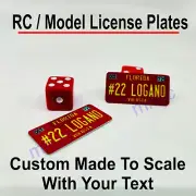 RC, radio control, LICENSE PLATE SET, Black and ORANGE, made to scale, ANY TEXT-