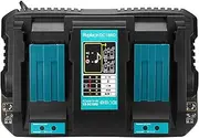 DC18RD Dual Ports Fast Charger Compatible with Makita 14.4V-18V Battery BL1830 BL1840 BL1850 BL1860 Replacement for Makita Battery Charger DC18RC DC18RA DC18RF DC18SF