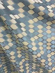 LIGHT BLUE IVORY DIAMOND CHENILLE UPHOLSTERY BROCADE FABRIC (54 in.) Sold BTY
