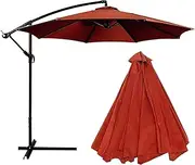 Umbrella Awning Replacement Parasol Cloth, 2.7m / 3m / 6 Arms / 8 Arms Round Replacement Umbrella Canopy, Garden Parasol Cloth Replacement Canopy, UV 30+ Resistant, Water Resistant (Color : Red, Siz