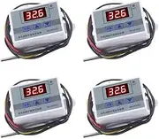 4PCS XH-W3002 10A Microcomputer Digital Temperature Controller Digital Display Thermostat Control Switch with NTC 10K Thermistor Sensors Digital Temperature Probe (12V)
