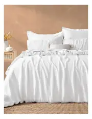 [Natural Home] Vintage Washed Hemp Linen Quilt Cover Set in White