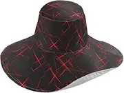 [Yoogain] Red and Black Irregular Pattern Foldable Sun Hats for Women uv for Outdoor Decorative Hats with Brim for Womens Tennis Vacation Must Haves Gorra para Mujer, Red and Black Irregular Pattern, One Size