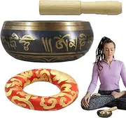 Meditation Singing Bowl - Sound Healing Cup Copper Hand Percussion Instruments,Aesthetic Sound Bath Instruments Hand-Tuned Bowl for Bedroom Living Room Yoga Studio