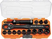 Klein Tools A-65400 KNECT 3/8 Inch Drive Impact-Rated Pass Through Socket Set (15 Pieces)