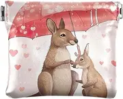 [GAIREG] PU Leather Squeeze Coin Purse Pouch Change Holder for Men Women, Cute Kangaroo, Pattern