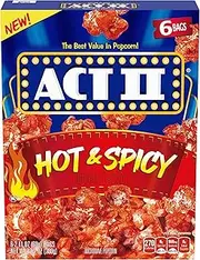 Act II Hot and Spicy Flavor Microwave Popcorn, 12.7 oz., 6 Count Bags