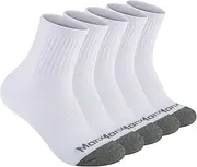 [Monxiery] Mens 100% Cotton Cushioned Ankel Socks, Athletic Performance Running Moisture Wicking Breathable Quarter Socks