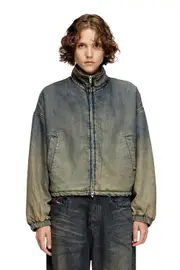 [Diesel] Diesel - Zipped jacket in fluid shaded denim - Denim Jackets - Woman - Blue S Blue